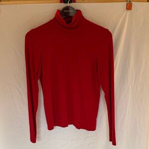 Eileen Fisher Red Lightweight Turtleneck Top Size XS Layering